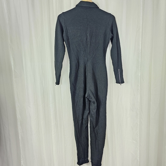 Banana Republic black Onesie jumpsuit zip front zip cuff rolled hems Size XS - Picture 5 of 8